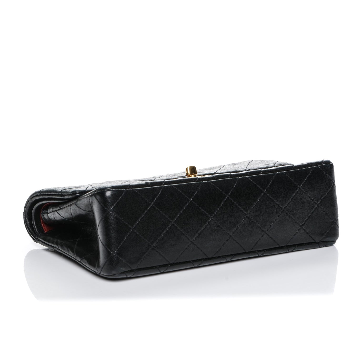 Lambskin Quilted Small Double Flap Black