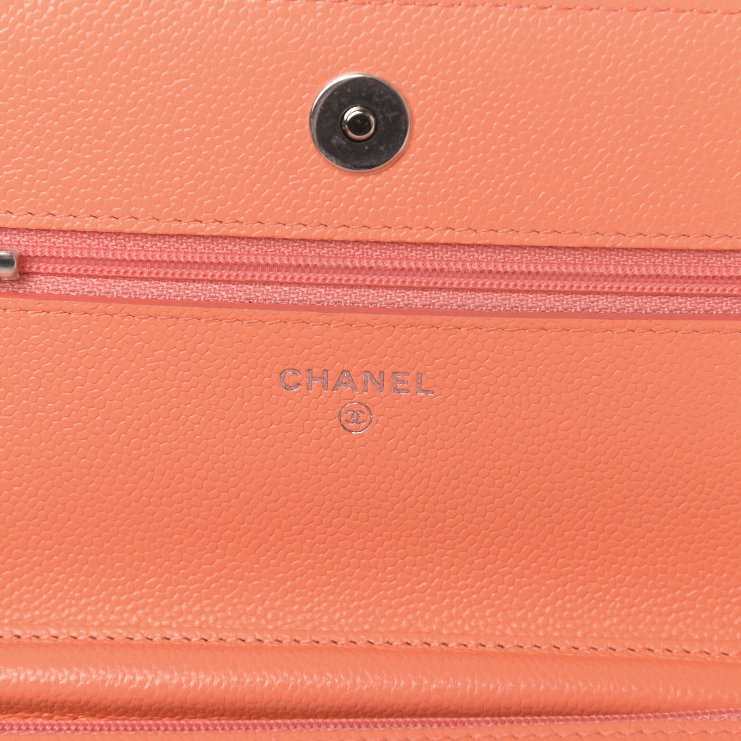 Chanel Caviar Quilted Wallet on Chain WOC Coral 6 of 13