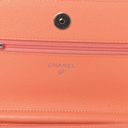 Chanel Caviar Quilted Wallet on Chain WOC Coral 6 of 13