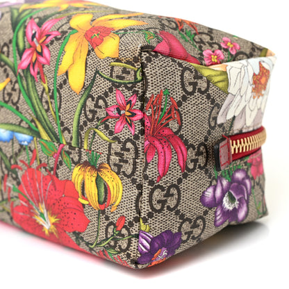 Gucci Soft GG Supreme Monogram Flora Calfskin Medium Ophidia Cosmetic Case Beige Ebony Multicolor Rosso 10 of 11