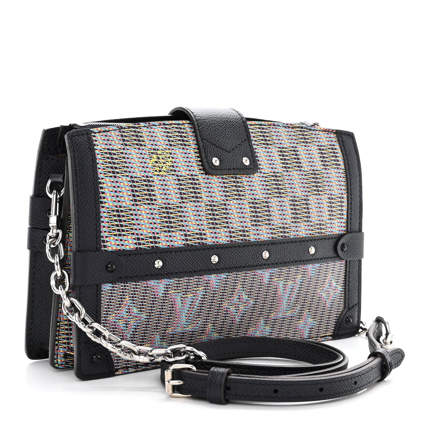 Louis Vuitton Calfskin Monogram LV Pop Trunk Clutch Blue 3 of 11