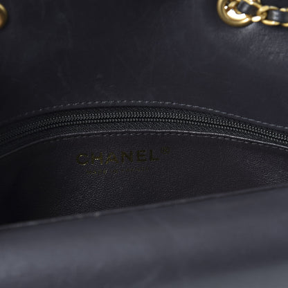 Chanel Metallic Calfskin Lambskin Quilted Small CC Chic Flap Dark Grey Gold 7 of 9