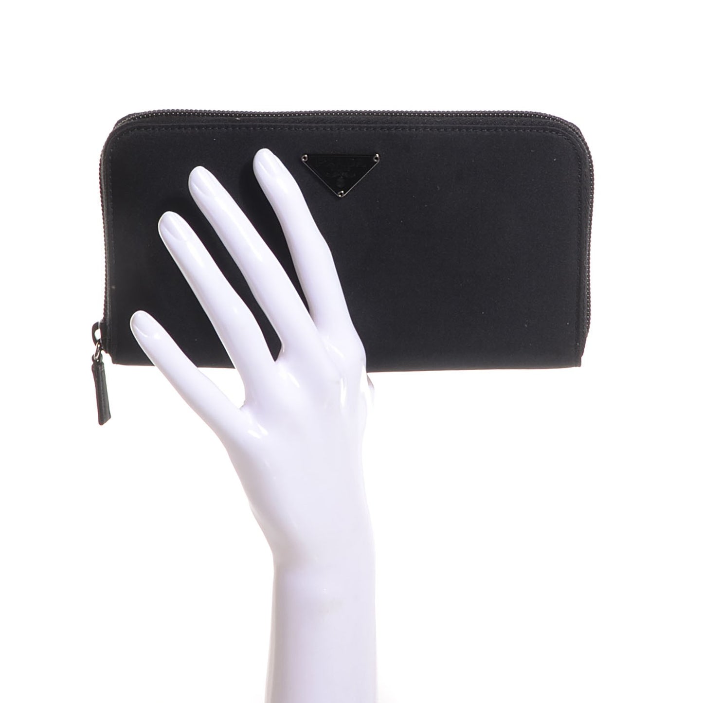 Tessuto Nylon Zip Around Wallet Nero Black