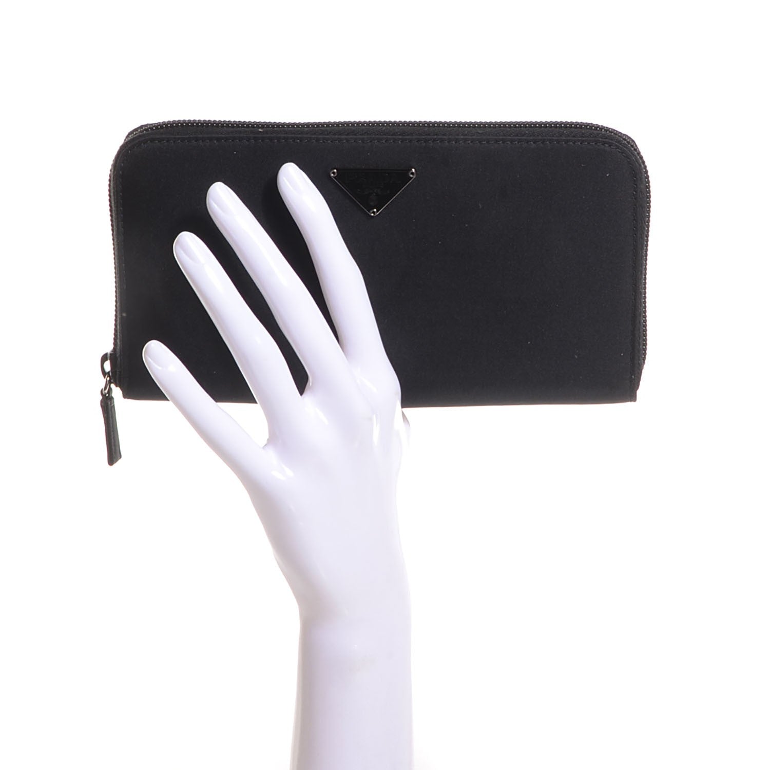 Prada Tessuto Nylon Zip Around Wallet Nero Black 2 of 9