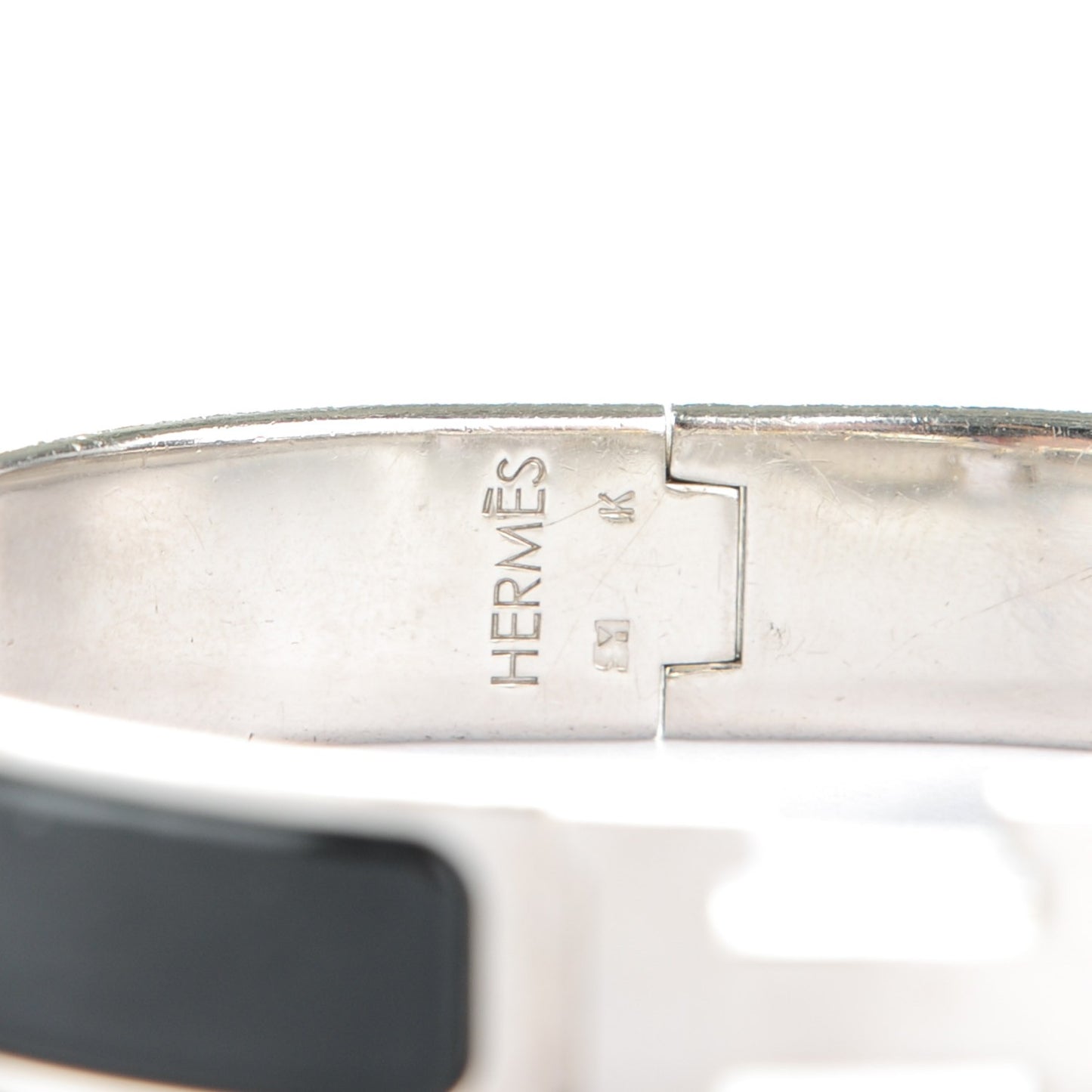 Enamel Narrow Clic Clac H Bracelet GM Black