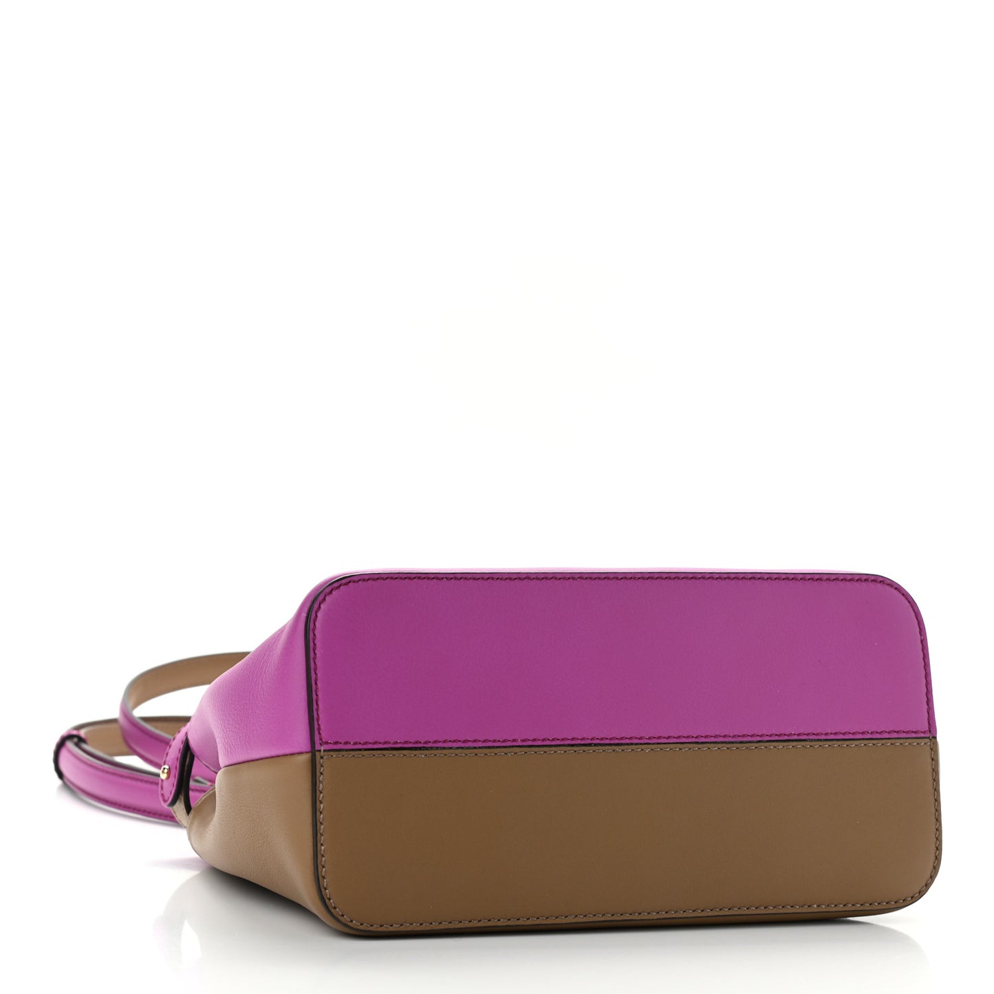 Vitello Seta Nappa Plexiglass Bi-Color Mini Peekaboo Iconic Satchel Bouganville Sand