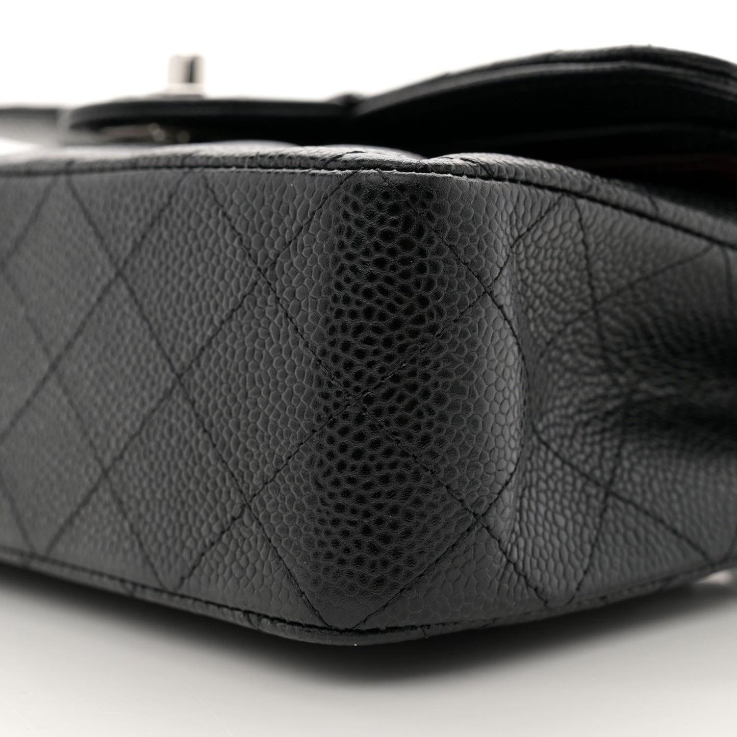 Caviar Quilted Small Double Flap Black