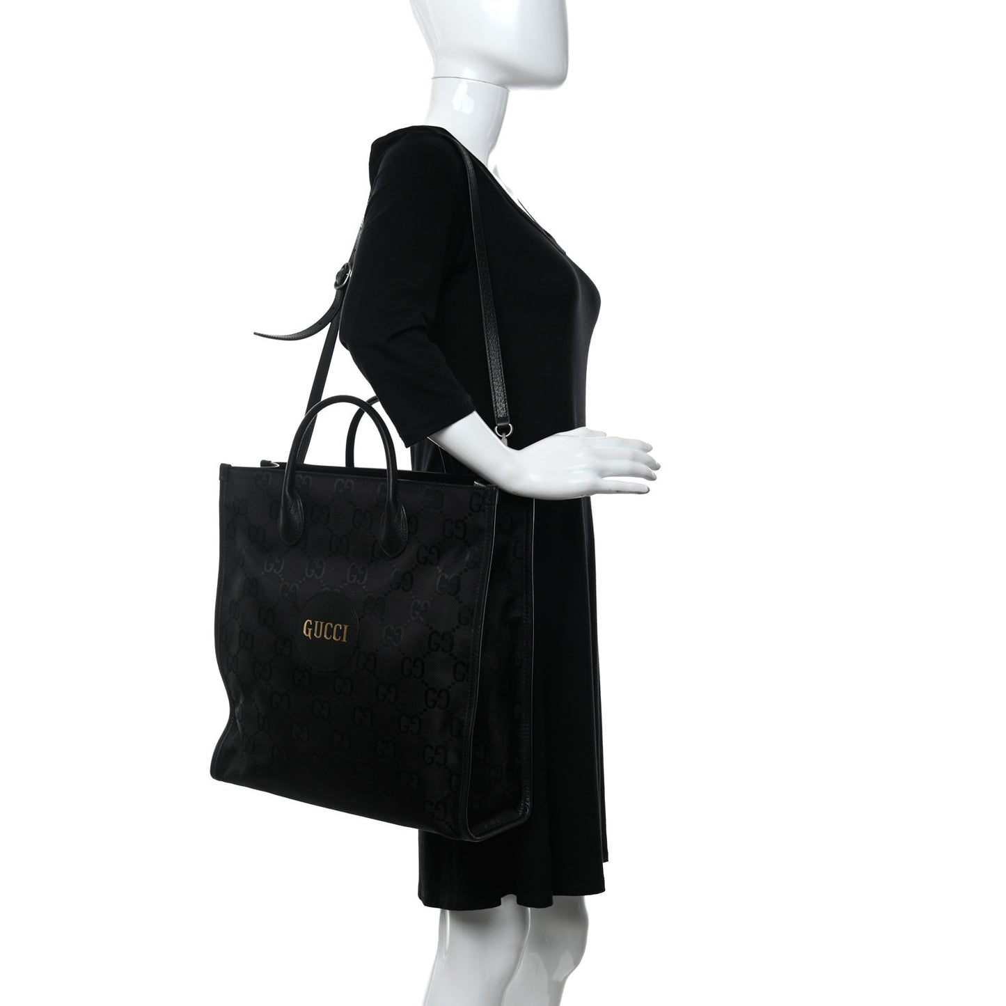 Econyl Nylon Monogram Off The Grid Long Tote Bag Black