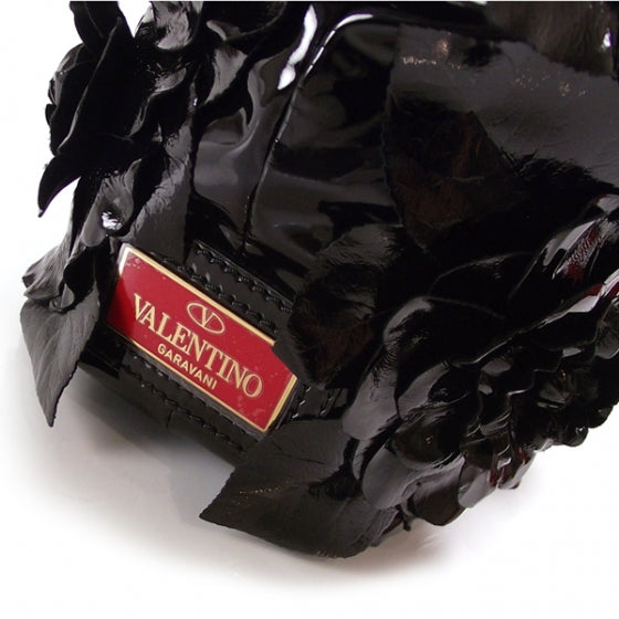 Patent Floral Bag Black