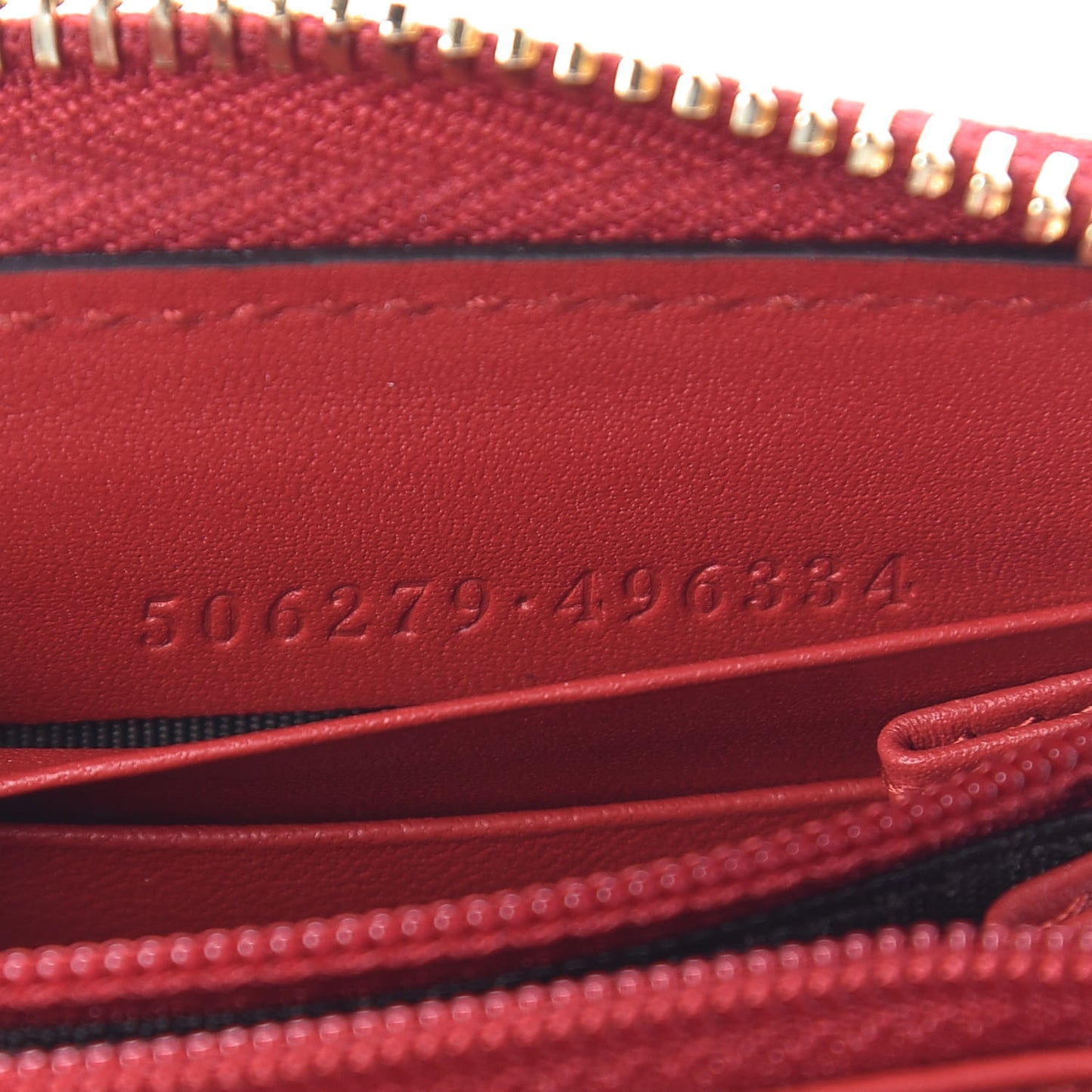 GG Supreme Monogram Bosco Patch Zip Around Wallet Beige Malva Hibiscus Red