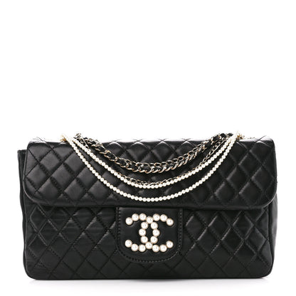 Chanel Lambskin Quilted Medium Westminster Pearl Flap Black 1 of 11