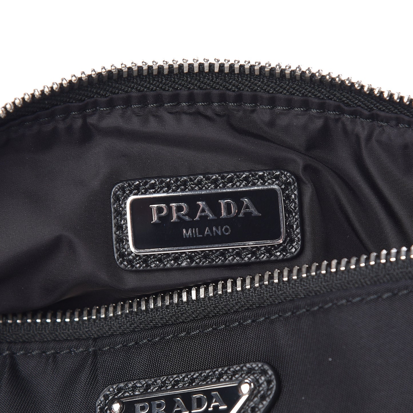 Tessuto Nylon Saffiano Wristlet Black