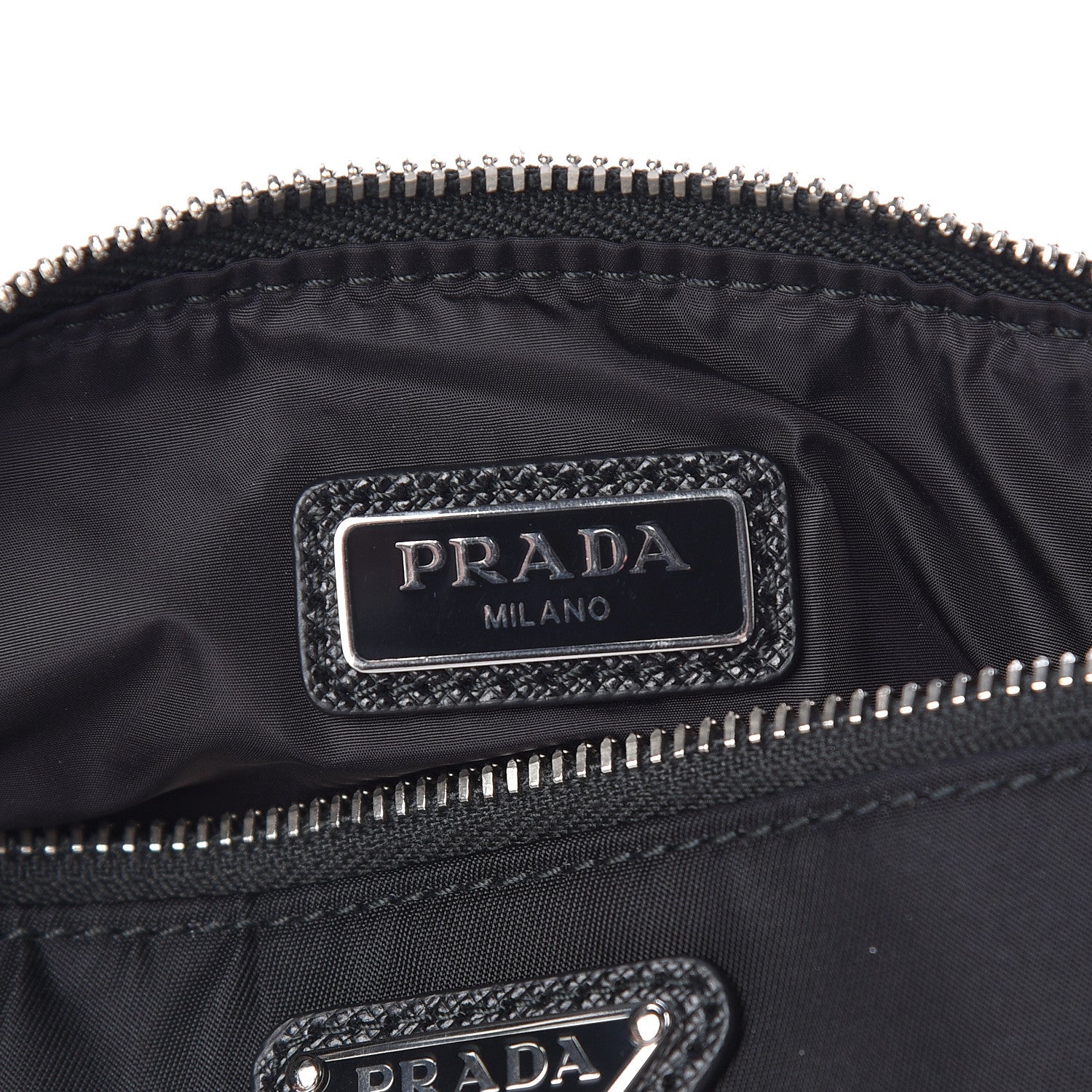 Prada Tessuto Nylon Saffiano Wristlet Black 6 of 6