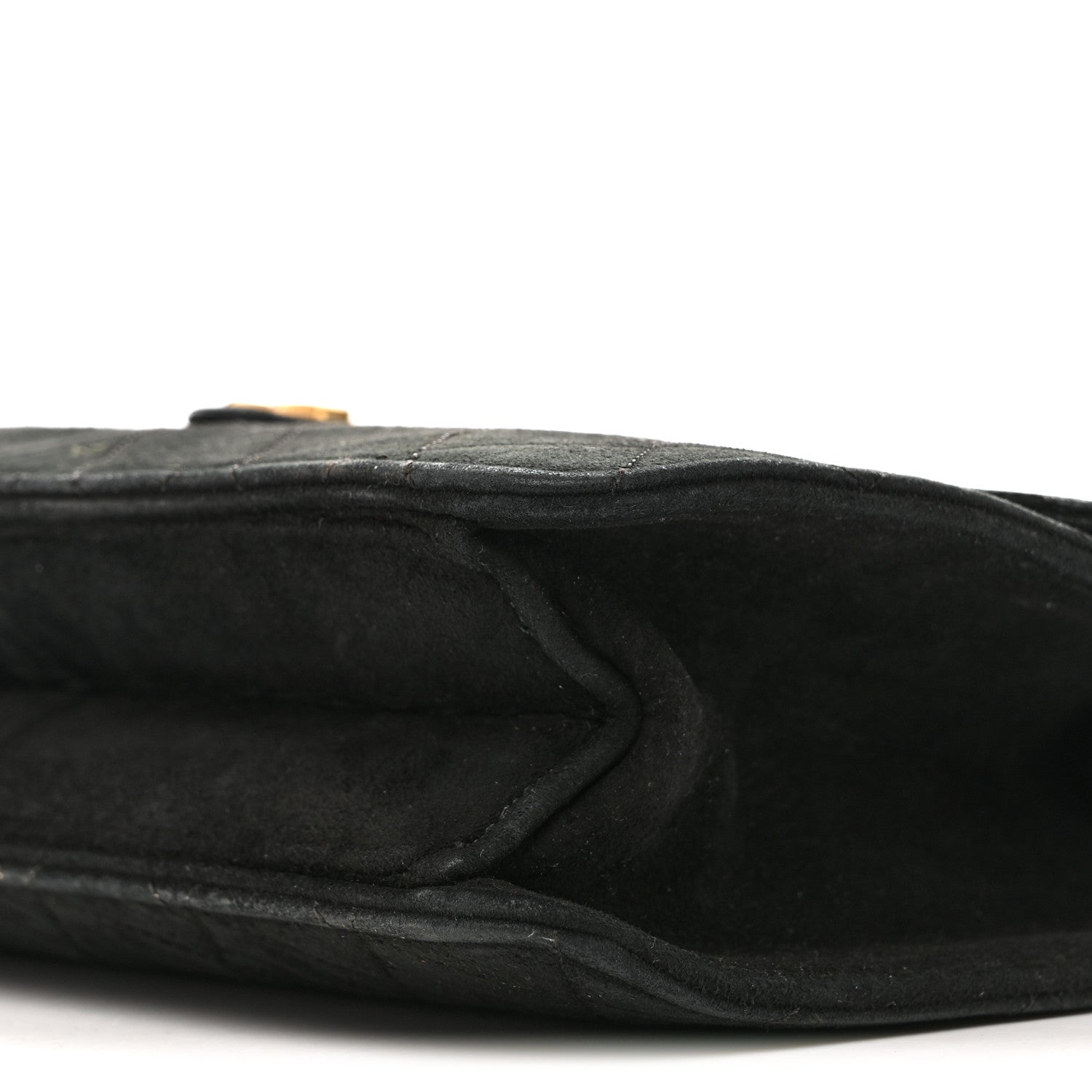 Chanel Suede Quilted Medium Single Flap Black 10 of 14