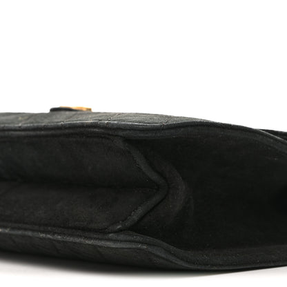 Chanel Suede Quilted Medium Single Flap Black 10 of 14