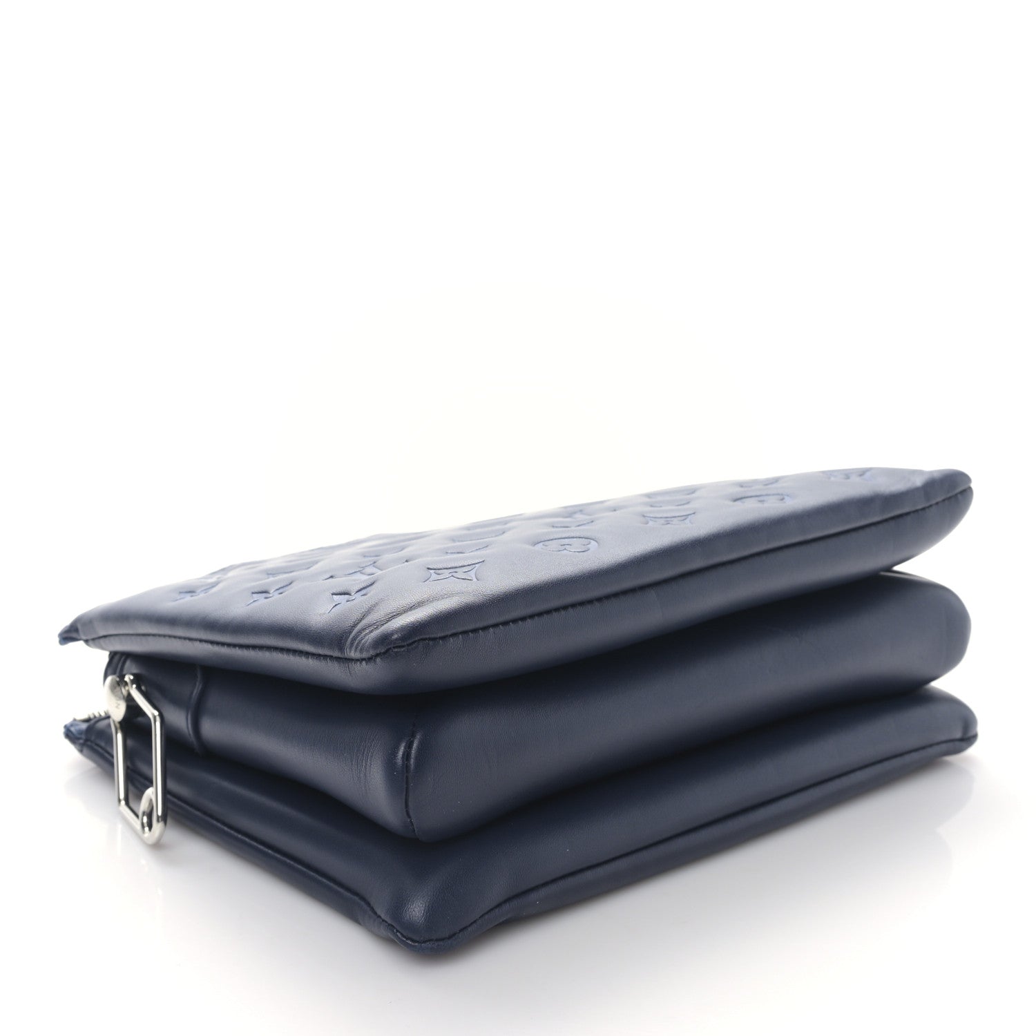 Louis Vuitton Lambskin Embossed Monogram Coussin PM Navy 4 of 8
