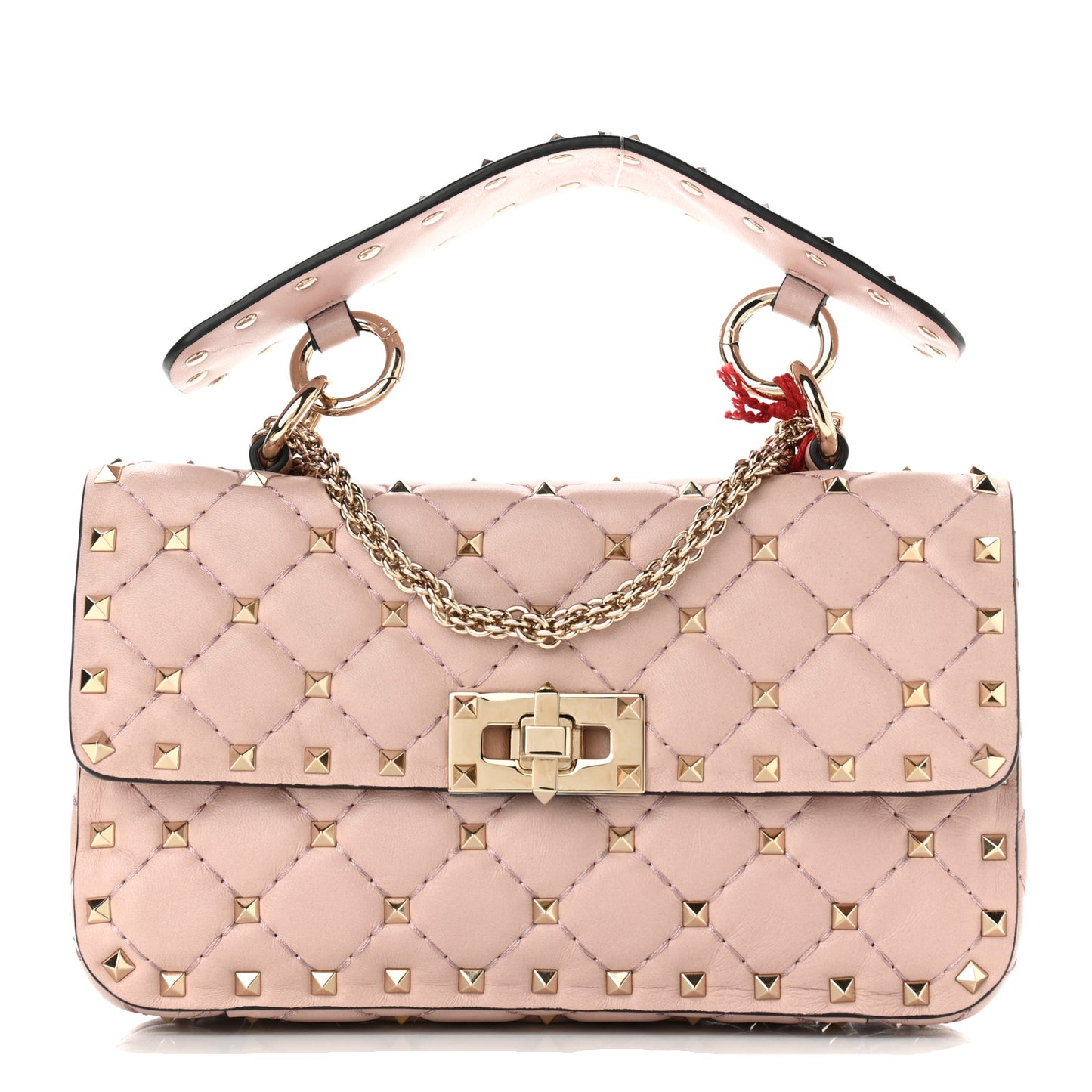 Nappa Small Rockstud Spike Shoulder Bag Water Rose