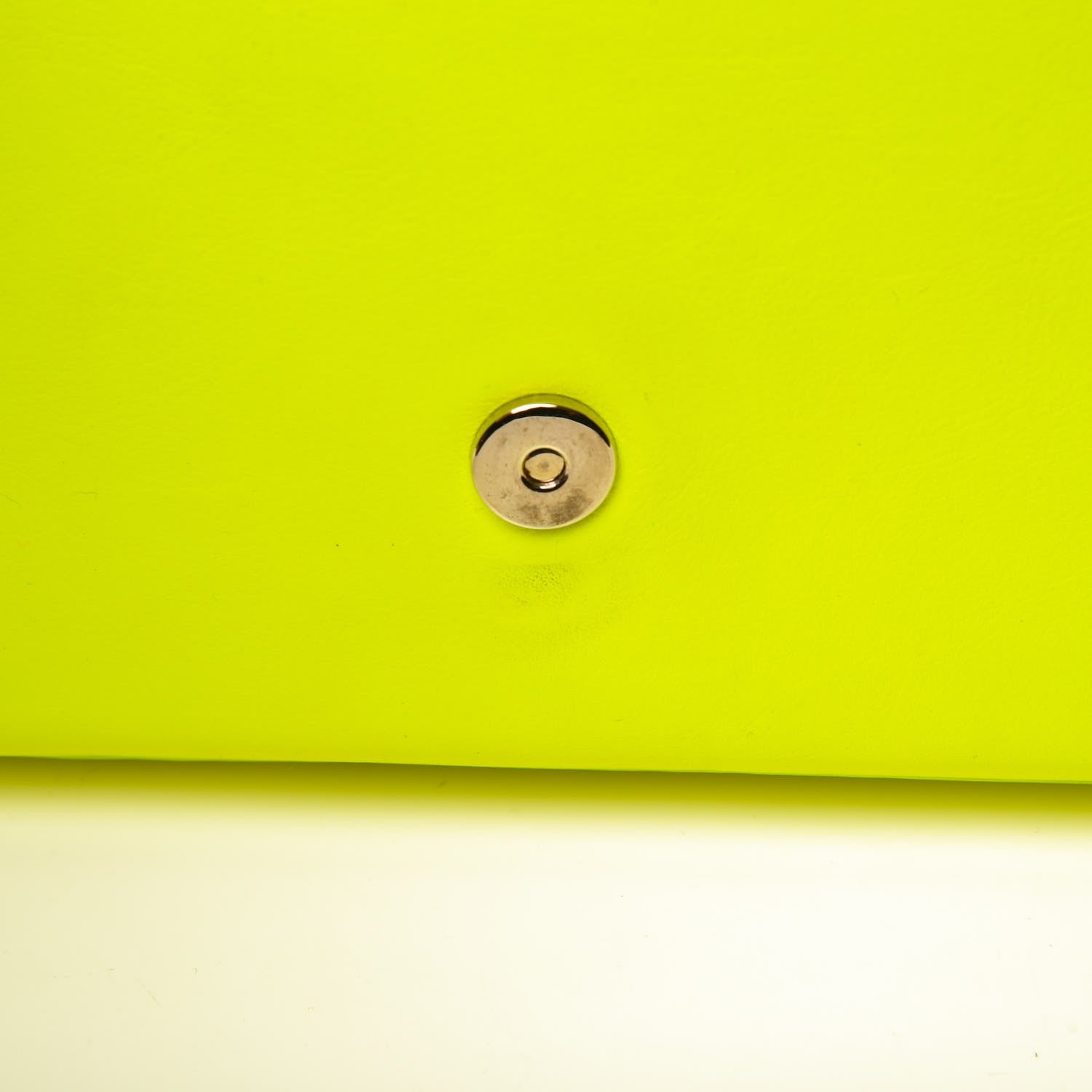 Saint Laurent Calfskin Classic Monogram Clutch Neon Yellow 14 of 15