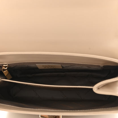 Salvatore Ferragamo Patent Calfskin Gancini Top Handle Black Beige 7 of 9