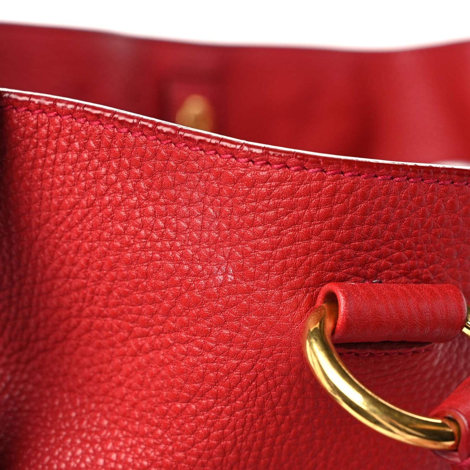 Prada Vitello Daino Tote Rosso 9 of 20
