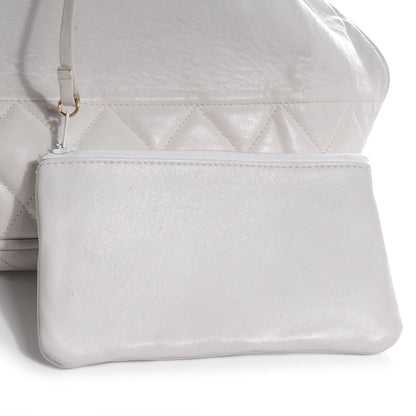 Chanel Lambskin Drawstring Shoulder Bag White 9 of 9