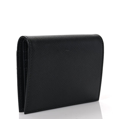 Prada Saffiano Monochrome Compact Wallet Black 3 of 6