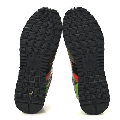Valentino Garavani Nappa Suede Camouflage Womens Rockrunner Sneakers  36.5 Army Green Naples Yellow Ninphea 6 of 11