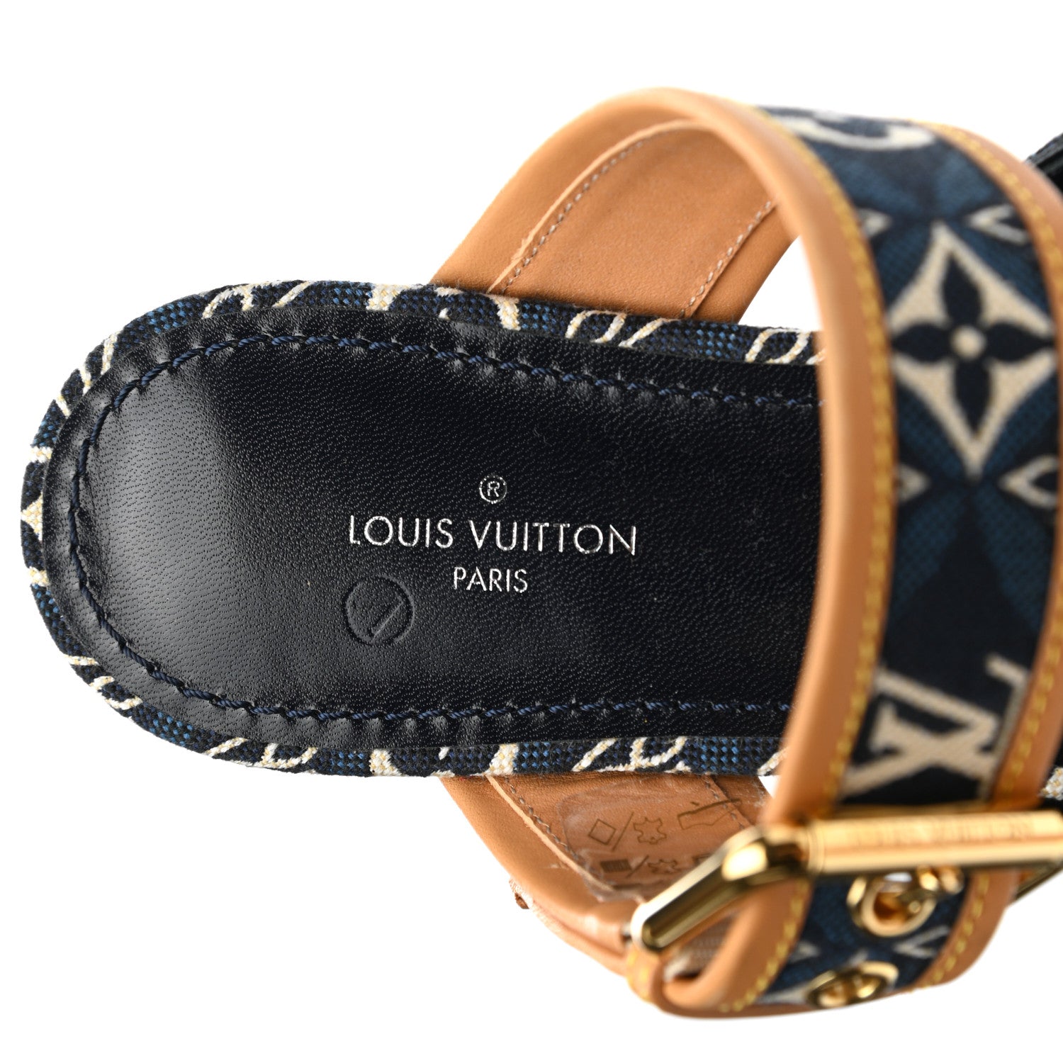 Louis Vuitton Jacquard Since 1854 Sofia Flat Mule 38 Blue 8 of 9