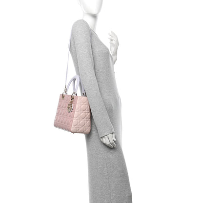 Christian Dior Lambskin Cannage Medium Tri-Color Lady Dior Rose Pale 2 of 14