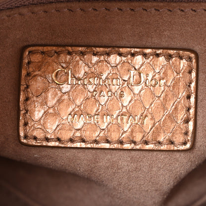 Christian Dior Metallic Snakeskin Mini Lady Dior Light Gold Multicolor 6 of 15