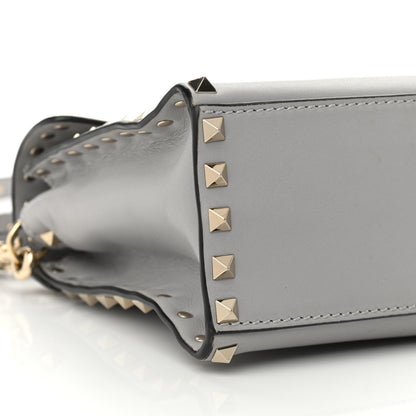 Valentino Garavani Vitello Rockstud Single Handle Flap Bag Pastel Grey 11 of 14