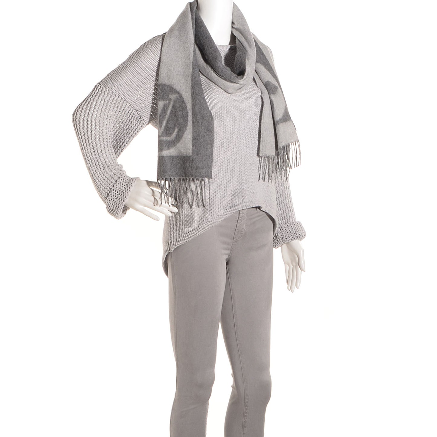Wool Angora Cardiff Scarf Grey