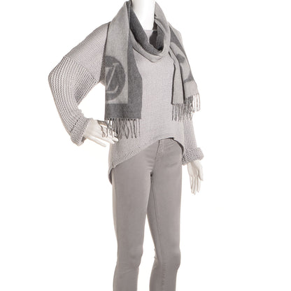 Louis Vuitton Wool Angora Cardiff Scarf Grey 2 of 4