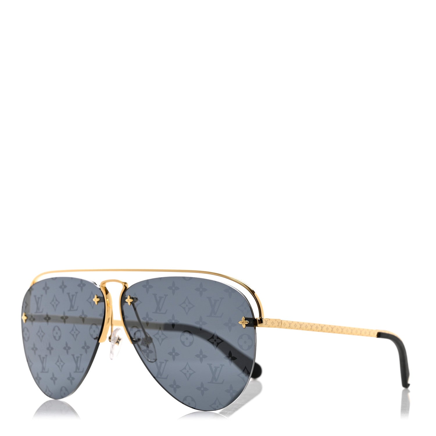 Louis Vuitton Metal Monogram Grease Sunglasses Z1172W Dark Gun 1 of 10