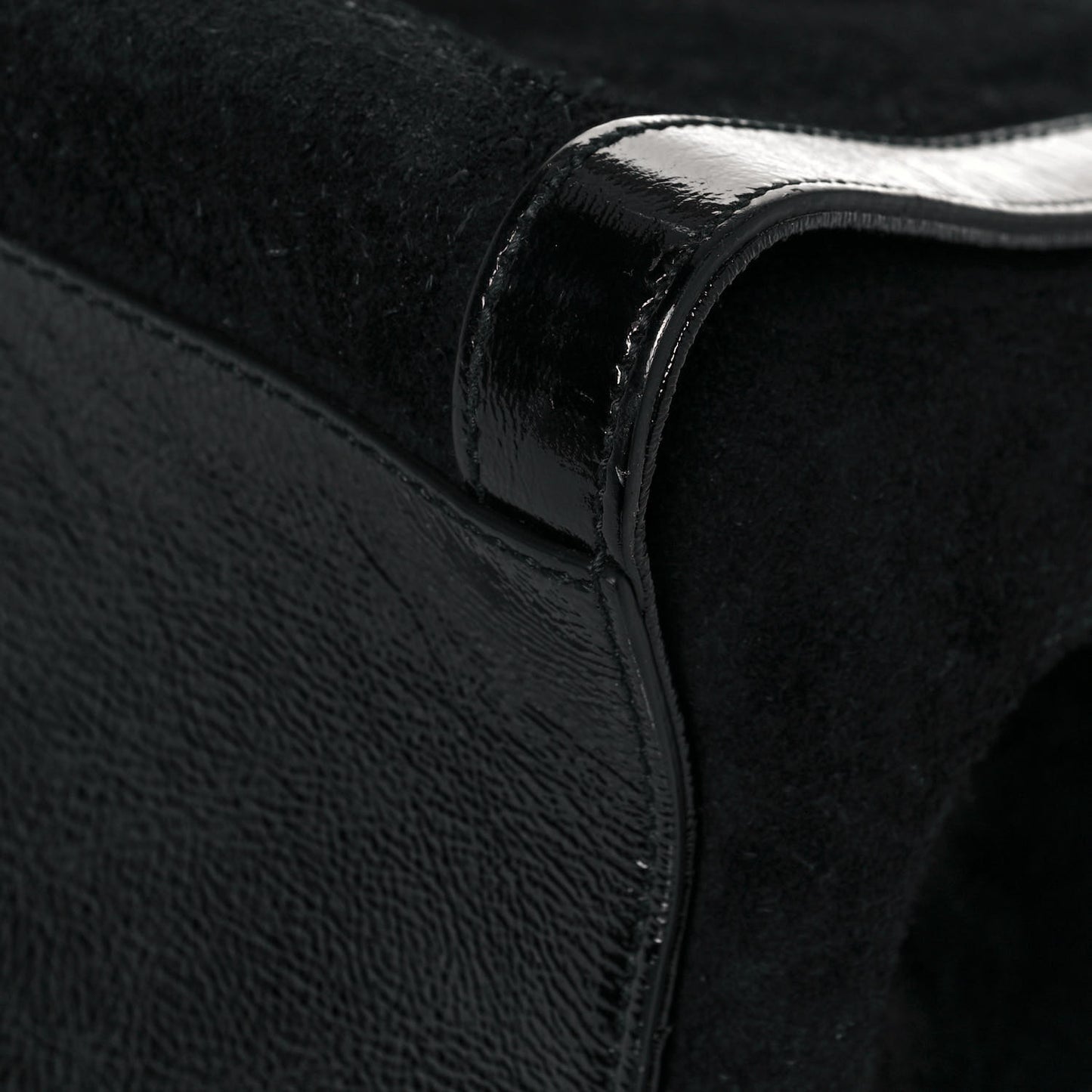 Suede Patent GG Web Medium Ophidia Tote Bag Black