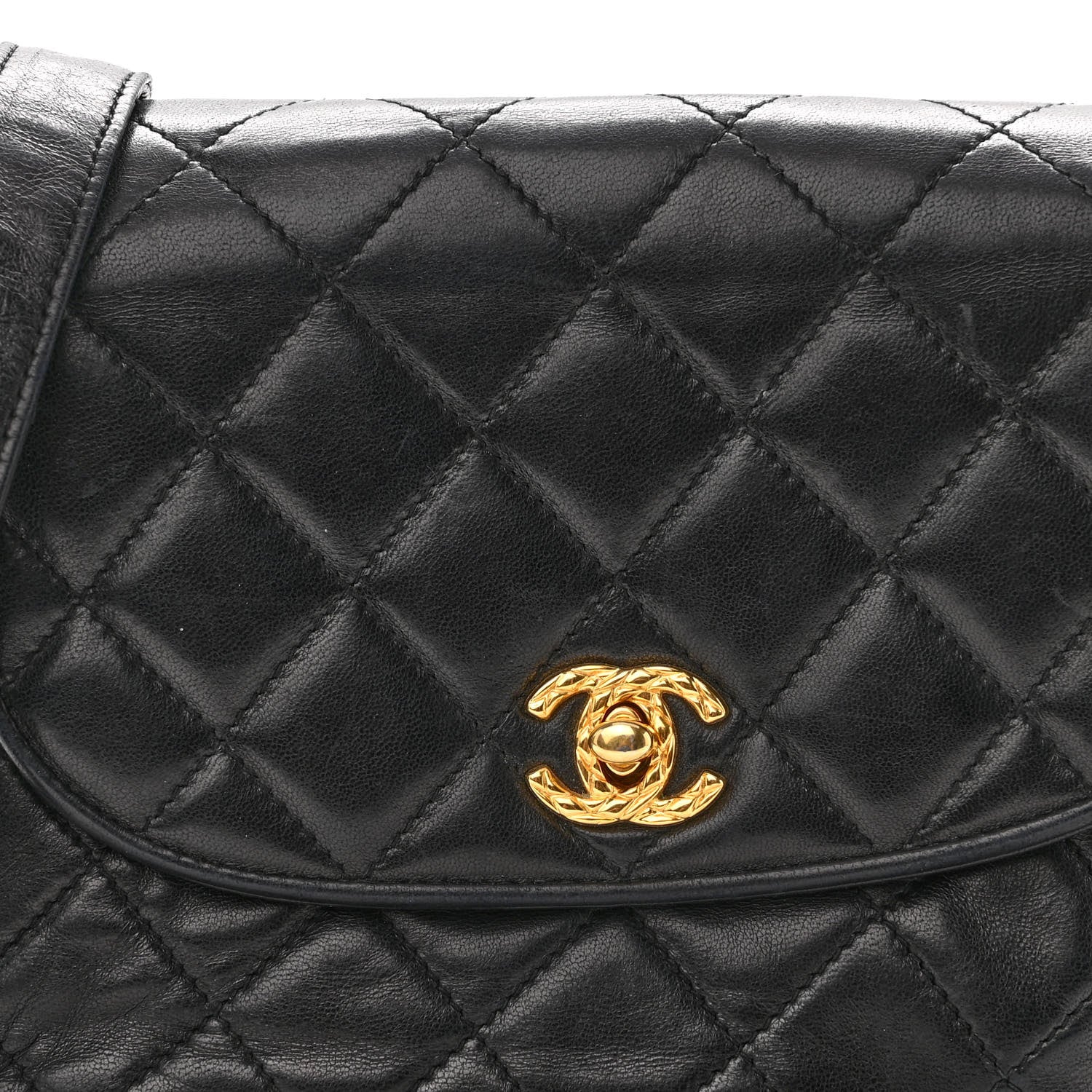 Chanel Lambskin Quilted CC Flap Shoulder Bag Black 9 of 12