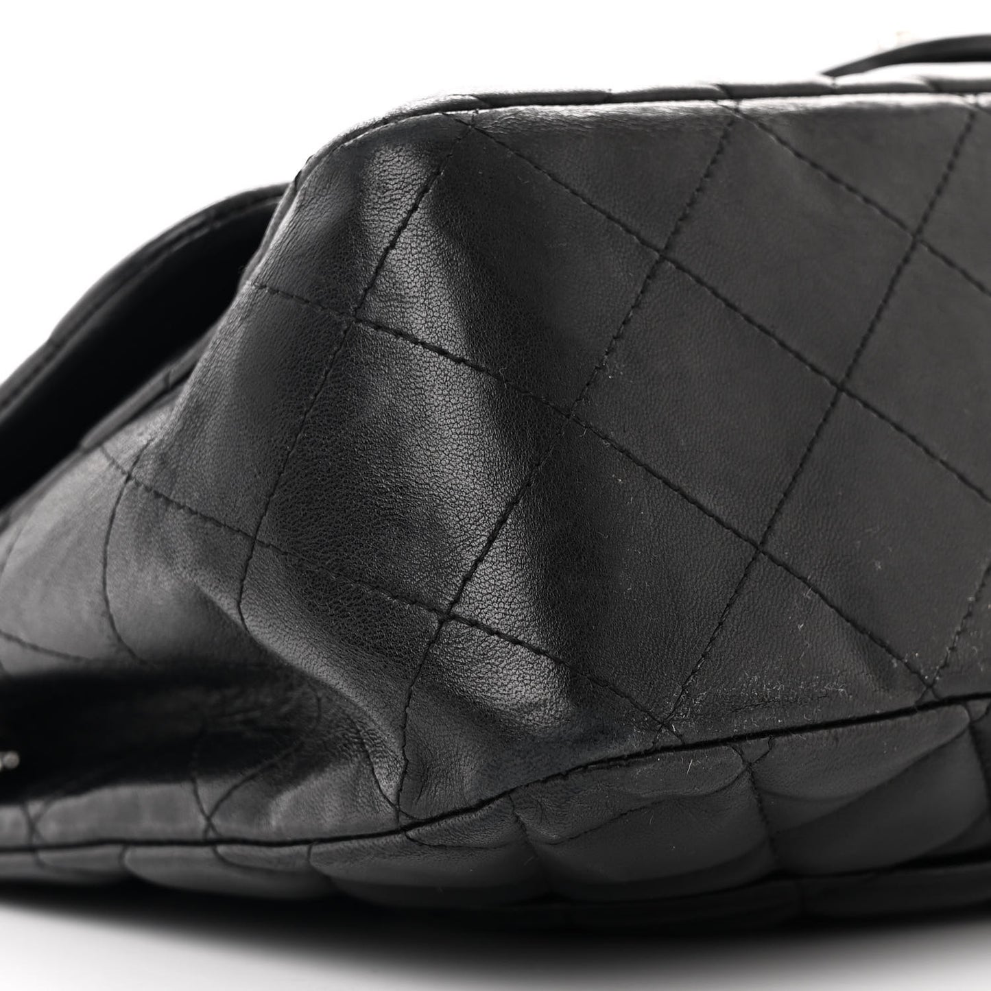 Lambskin Quilted Jumbo Single Flap Black
