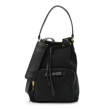 Prada Canvas Drawstring Bucket Black 1 of 9