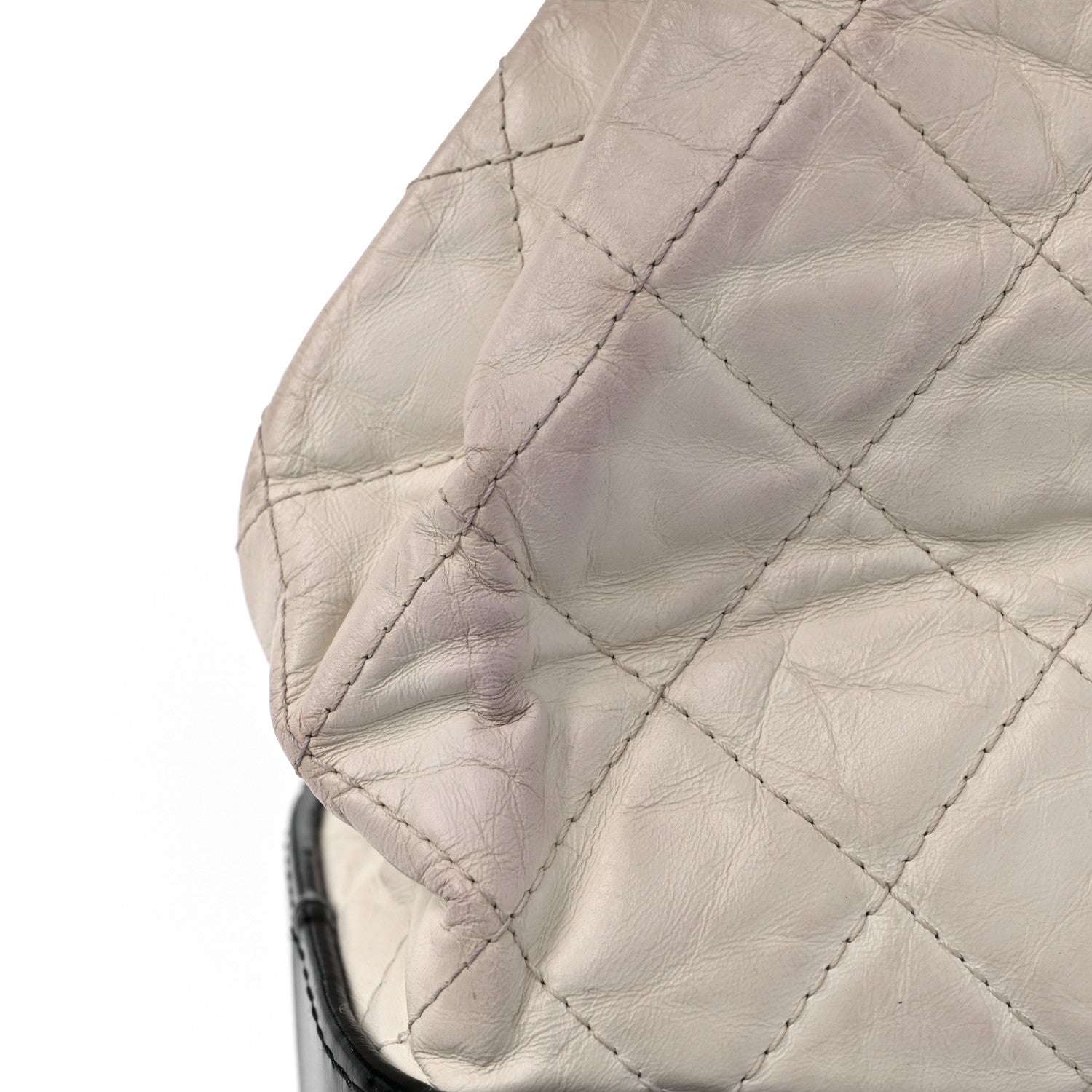 Chanel Aged Calfskin Quilted Small Gabrielle Backpack Black White 12 of 14