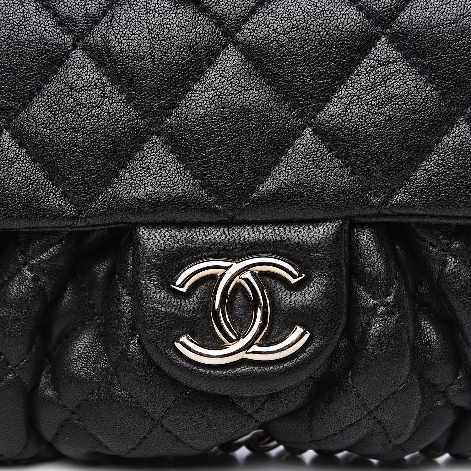 Chanel Washed Lambskin Quilted Mini Chain Around Flap Black 12 of 12