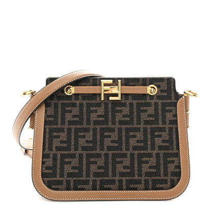 Fendi Zucca Suede Vitello King Luxor Fendi Touch Shoulder Bag Tobacco 1 of 11