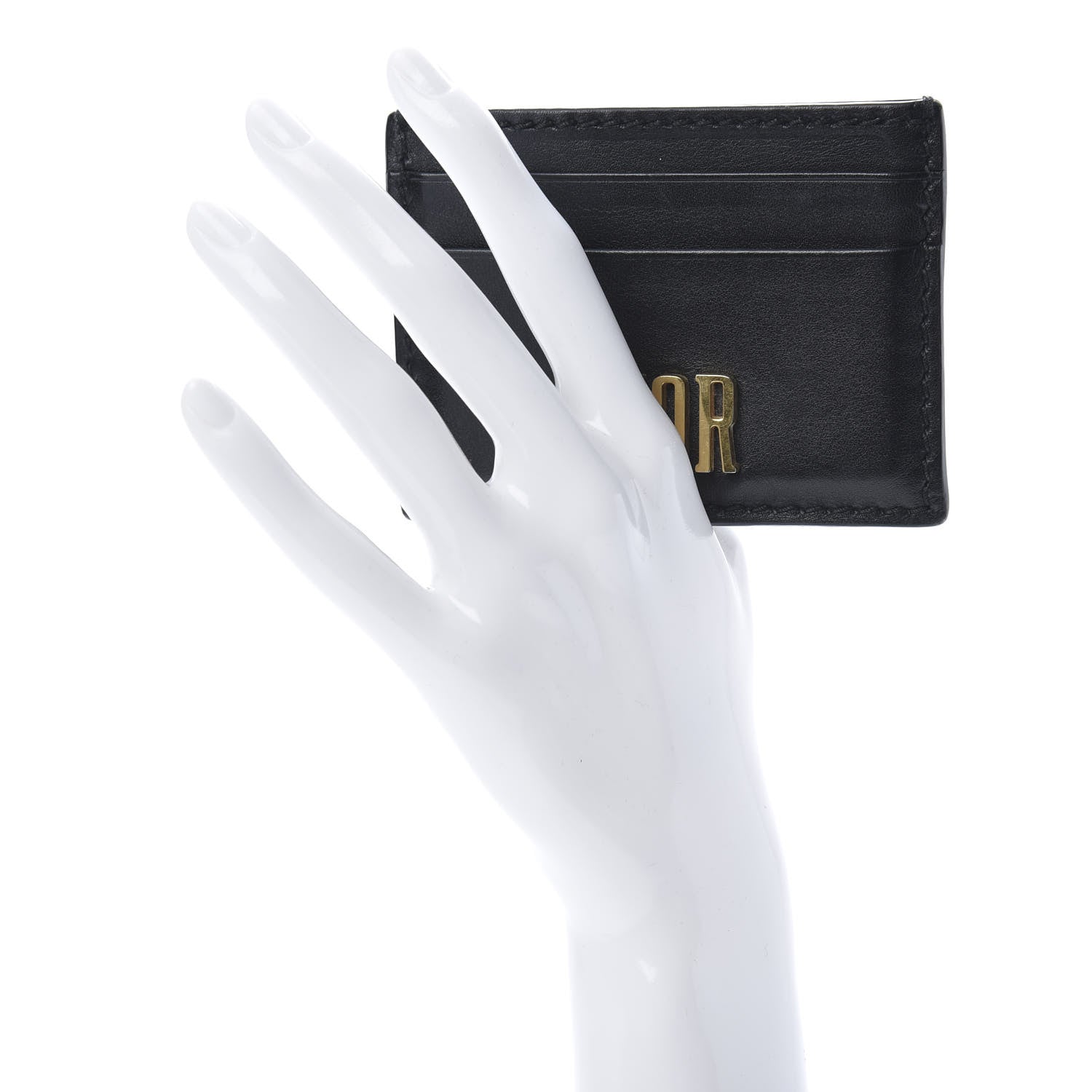 Christian Dior Calfskin D-Fence Card Holder Black 2 of 8