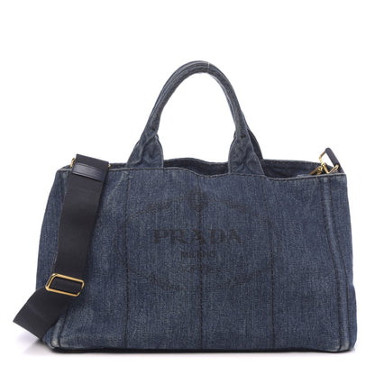 Prada Denim Logo Tote Avio 1 of 12