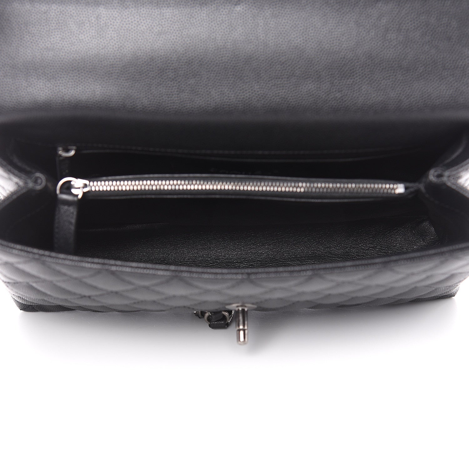 Chanel Caviar Lizard Quilted Small Coco Handle Flap Black 5 of 10