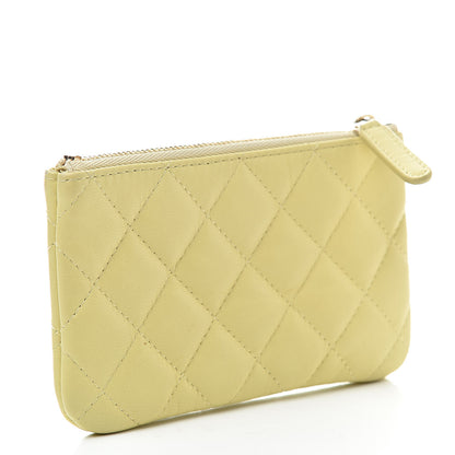Chanel Lambskin Quilted Small Cosmetic Case Yellow 3 of 10