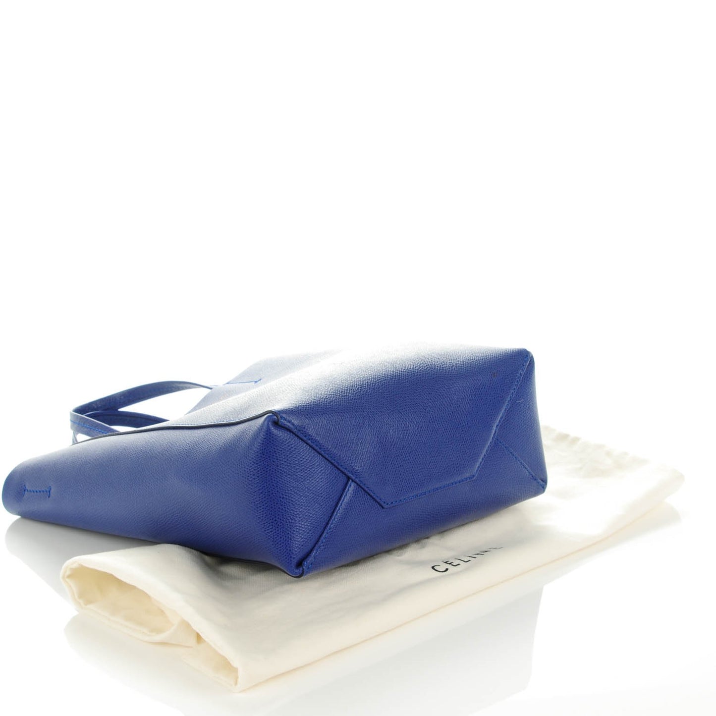 Grained Calfskin Small Vertical Cabas Indigo
