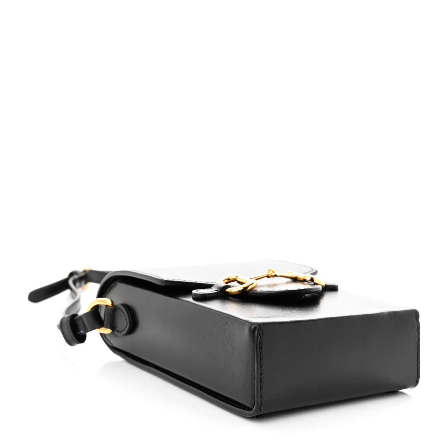 Boarded Plutone Calfskin Mini Horsebit 1955 Crossbody Bag Black