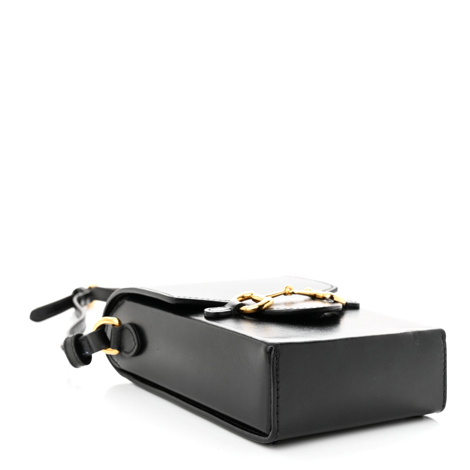 Gucci Boarded Plutone Calfskin Mini Horsebit 1955 Crossbody Bag Black 5 of 14