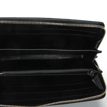 Gucci Guccissima Margaux Calfskin Metal Bar Zip Around Wallet Black 5 of 6