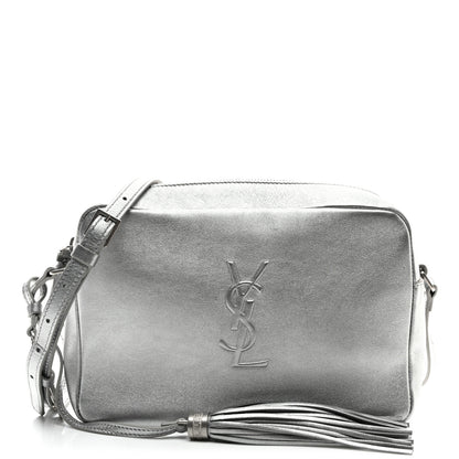 Saint Laurent Metallic Calfskin Monogram Small Lou Camera Bag Silver 1 of 10